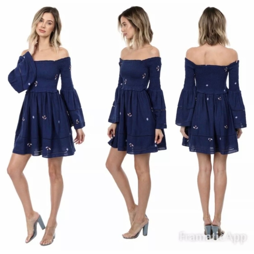 Free People counting daisies off shoulder dress XS